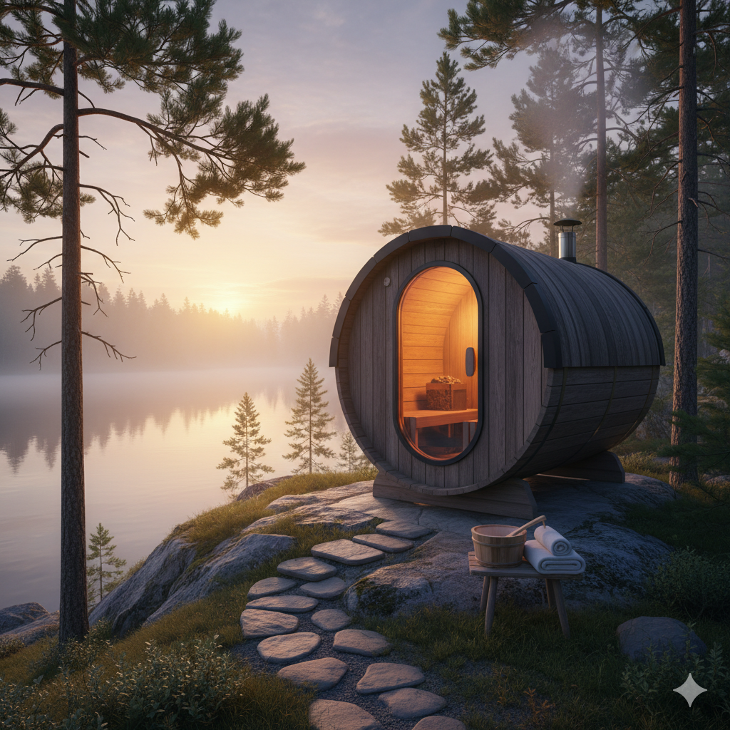 Hvad er en tønde sauna, fordele og ulemper ved en sauna tønde